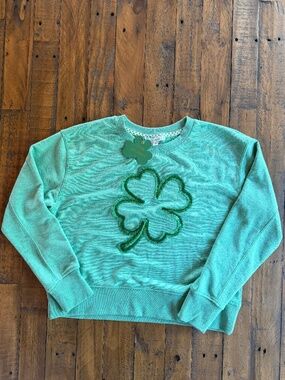 Jane Delancey Green Shamrock Sweatshirt St Patricks Day Irish Small